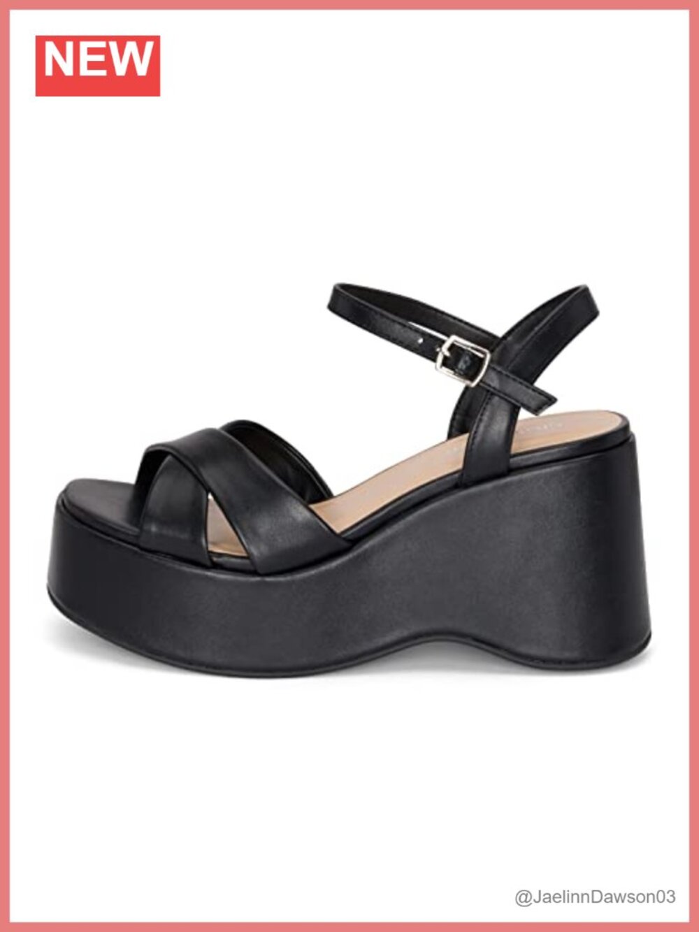 Chariot & Co Daystar Women's Open Toe Ankle Strap Wedge Heels Platform PU